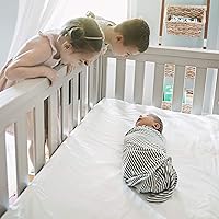 Vista 5 de QuickZip Juego de sábanas para cuna, sábanas para cuna de bebé más rápidas, seguras y fáciles, incluye base envolvente rubor y 3 sábanas