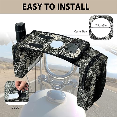 Miniatura 3 de MYDAYS Bolsa de sillín para ATV, tanque de carga, equipaje de almacenamiento para ATV UTV, motos de nieve y motocicleta, Camo, Utv