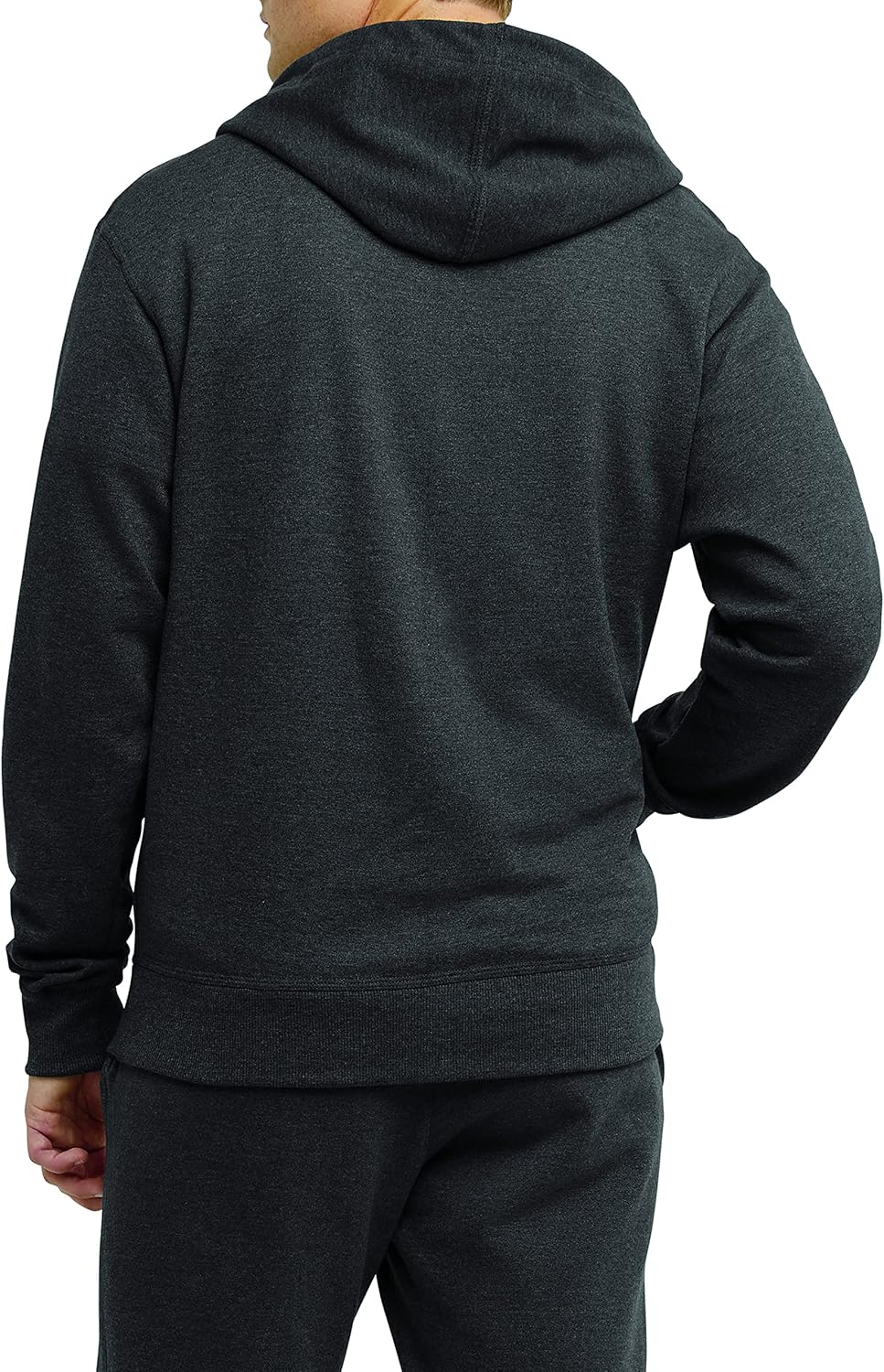 Champion Men's Zip-Up Hoodie, Powerblend, Zip-Up Hoodie Sweatshirt for Men (Reg. or Big & Tall) Standard Medium Granite Heather C Logo