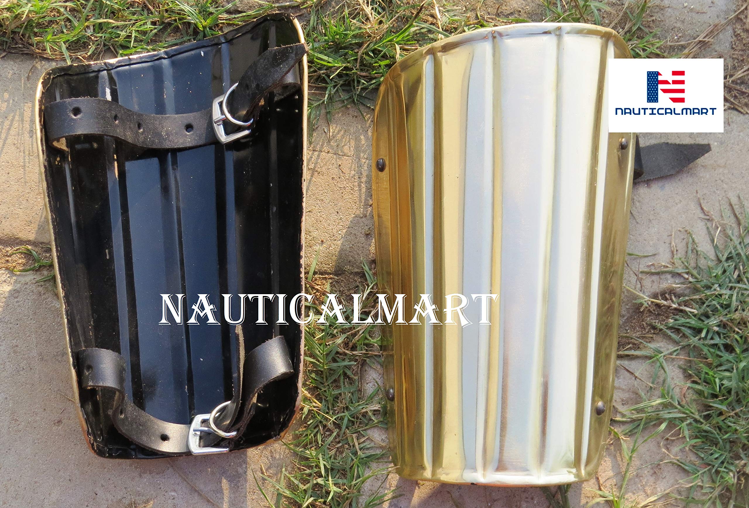 NauticalMart Knight Steel bracers Armor Arm Guard LARP Clothing, Fantasy Warrior, Halloween Costume