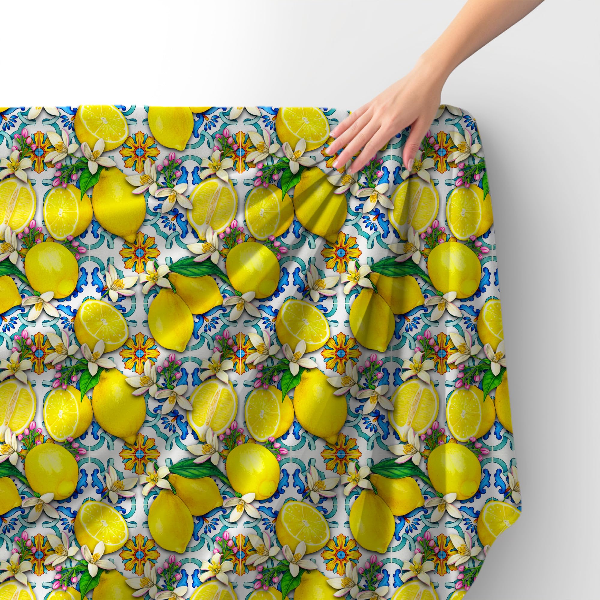 HEKO PANELS Tkanina velvet obiciowa drukowana, Cytryny, 3 metry 140 x 300cm