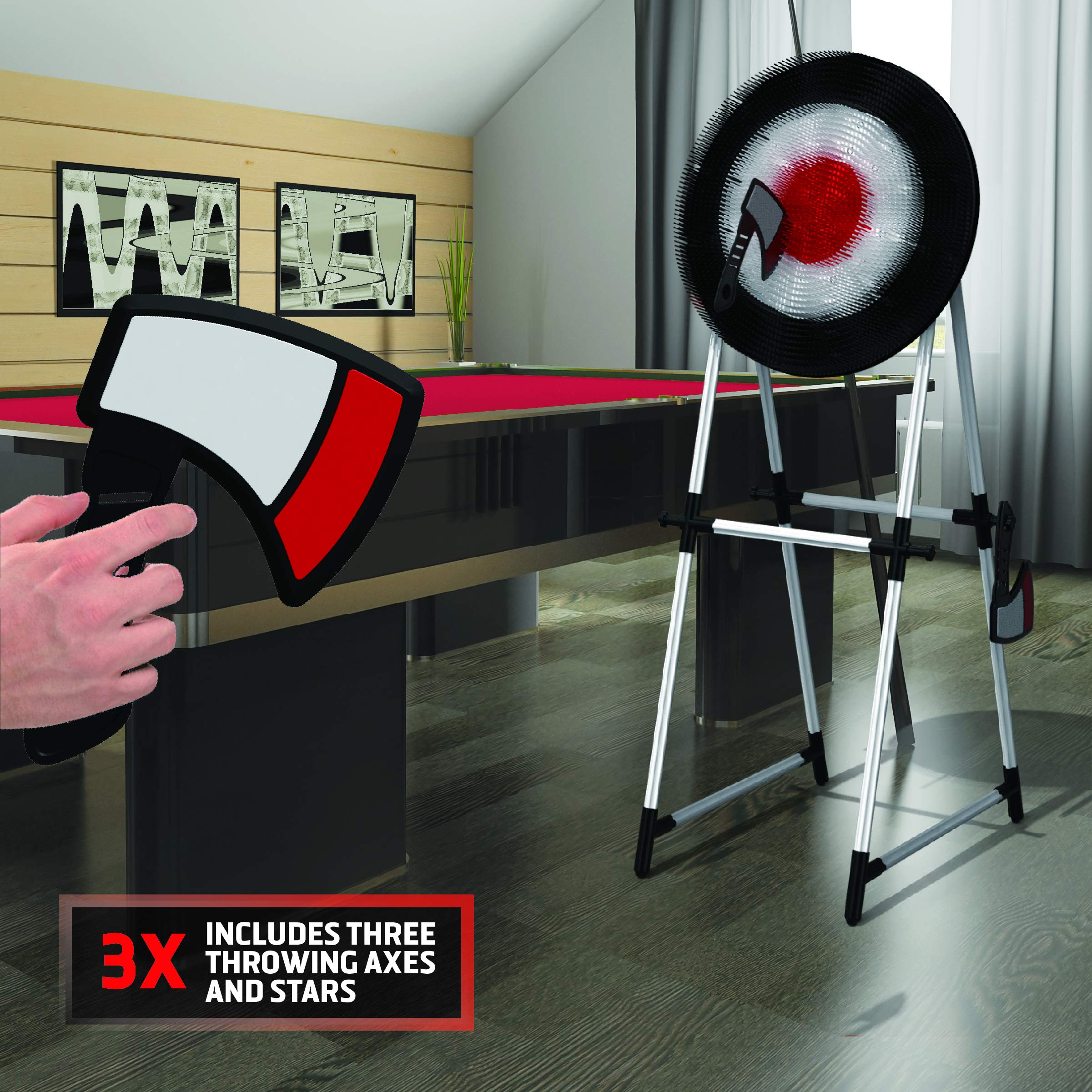 Buy The Black Series Axe Throwing Target Set, 3 Throwing Axes and Bristle Target, Active and