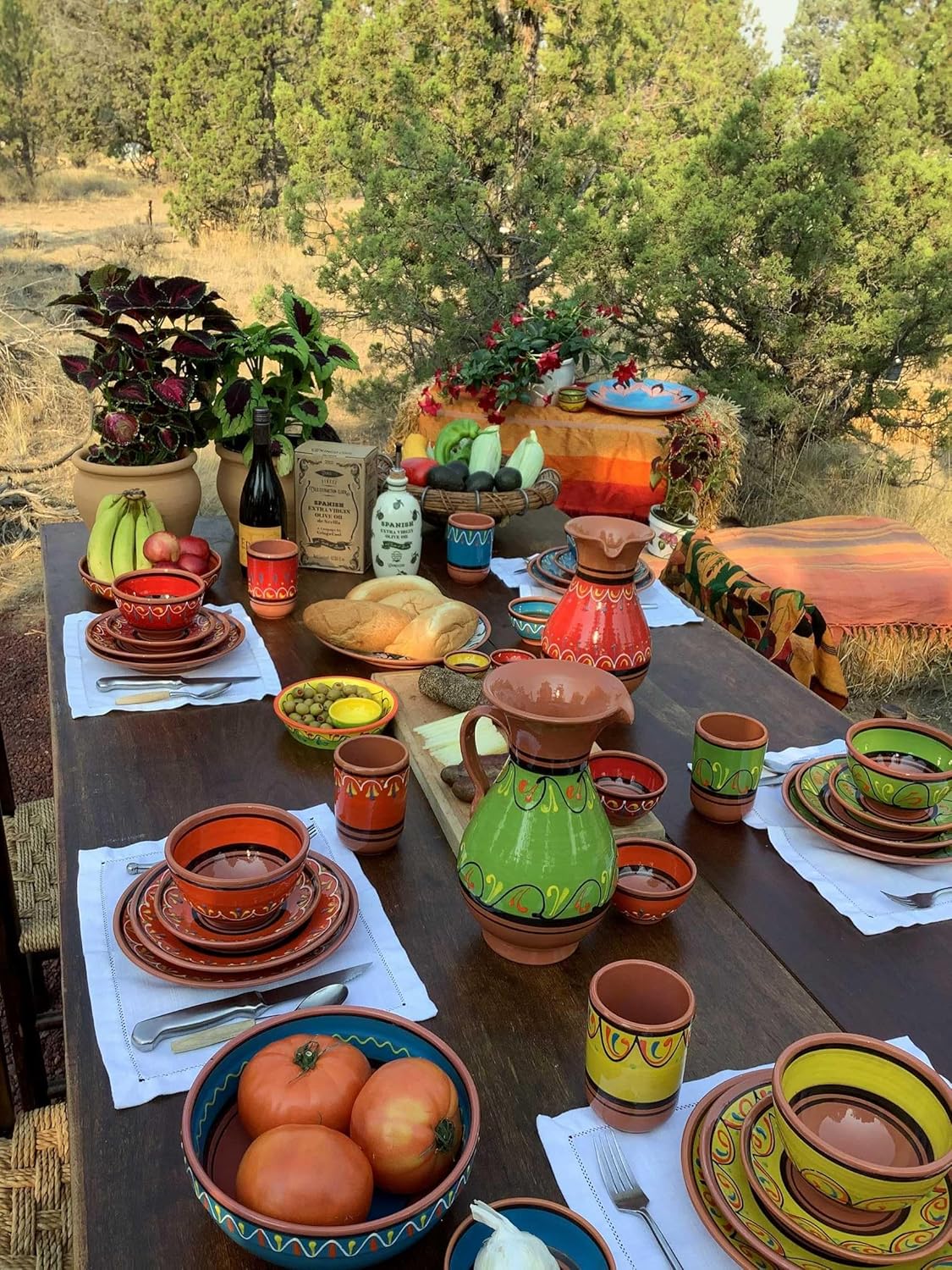 Cactus Canyon Ceramics Spanish Terracotta Small Serving Dish, Green