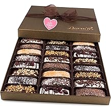 Barnetts Mothers Day Chocolate 24 Biscotti Gift Baskets, Gourmet Cookie Gifts Box for Him and Her Food Baskets Delivery, Candy Basket Ideas for Mother, Mom, Grandmother, Grandma, Wife, Sister, Daughter, Women