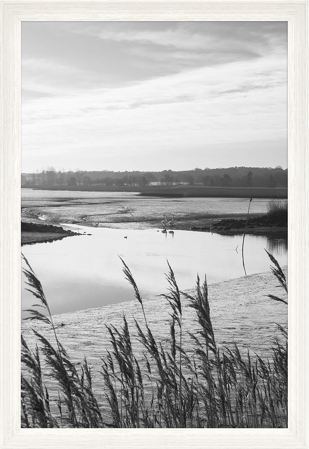 mcs museum poster frame 20x30 white woodgrain, vertical & horizontal wall hanging large picture frame for photos, posters & art prints (1-pack) single white woodgrain 20 x 30 in