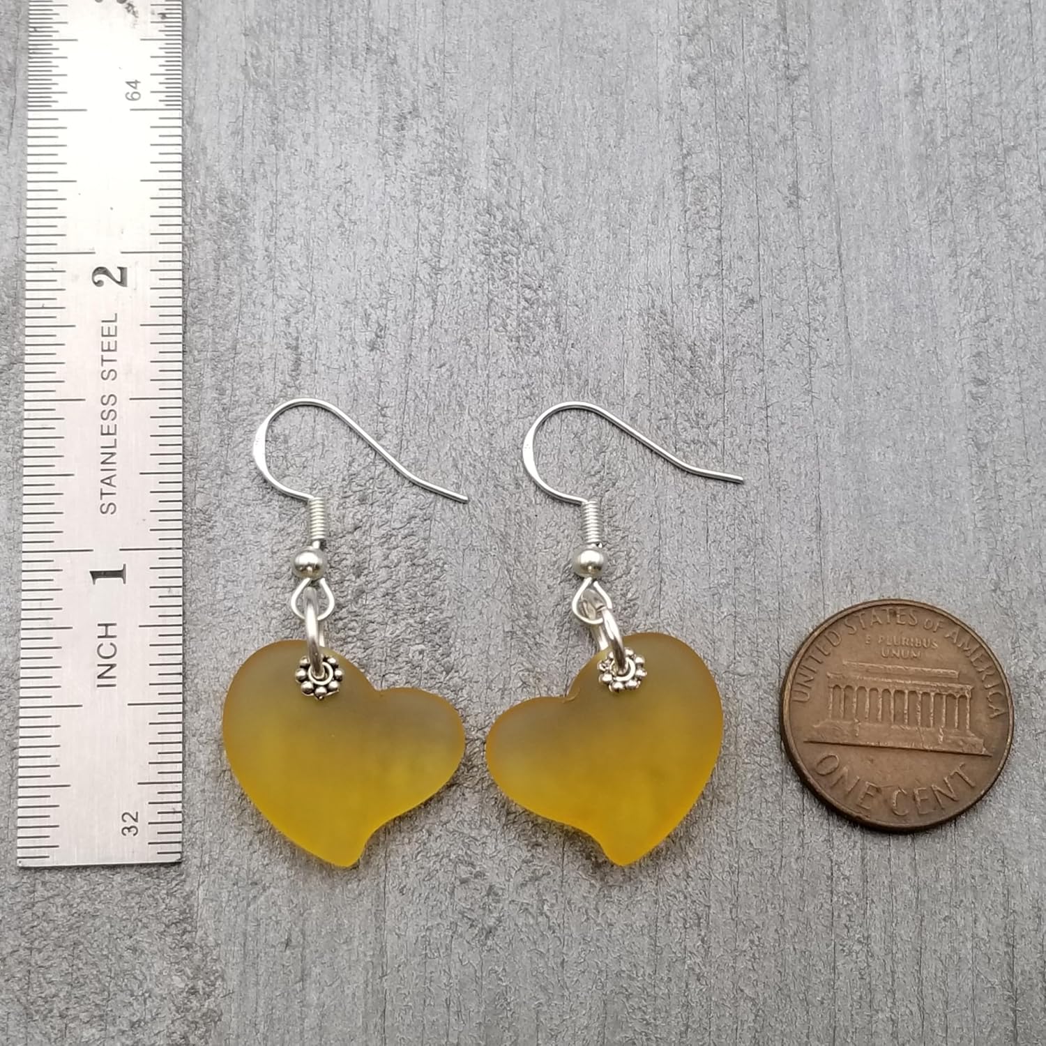 Hawaii Handmade Sea Glass Jewelry, Minimalist "Twin Hearts" Sea Glass Earrings, Birthday Gift for Women, Beach Jewelry
