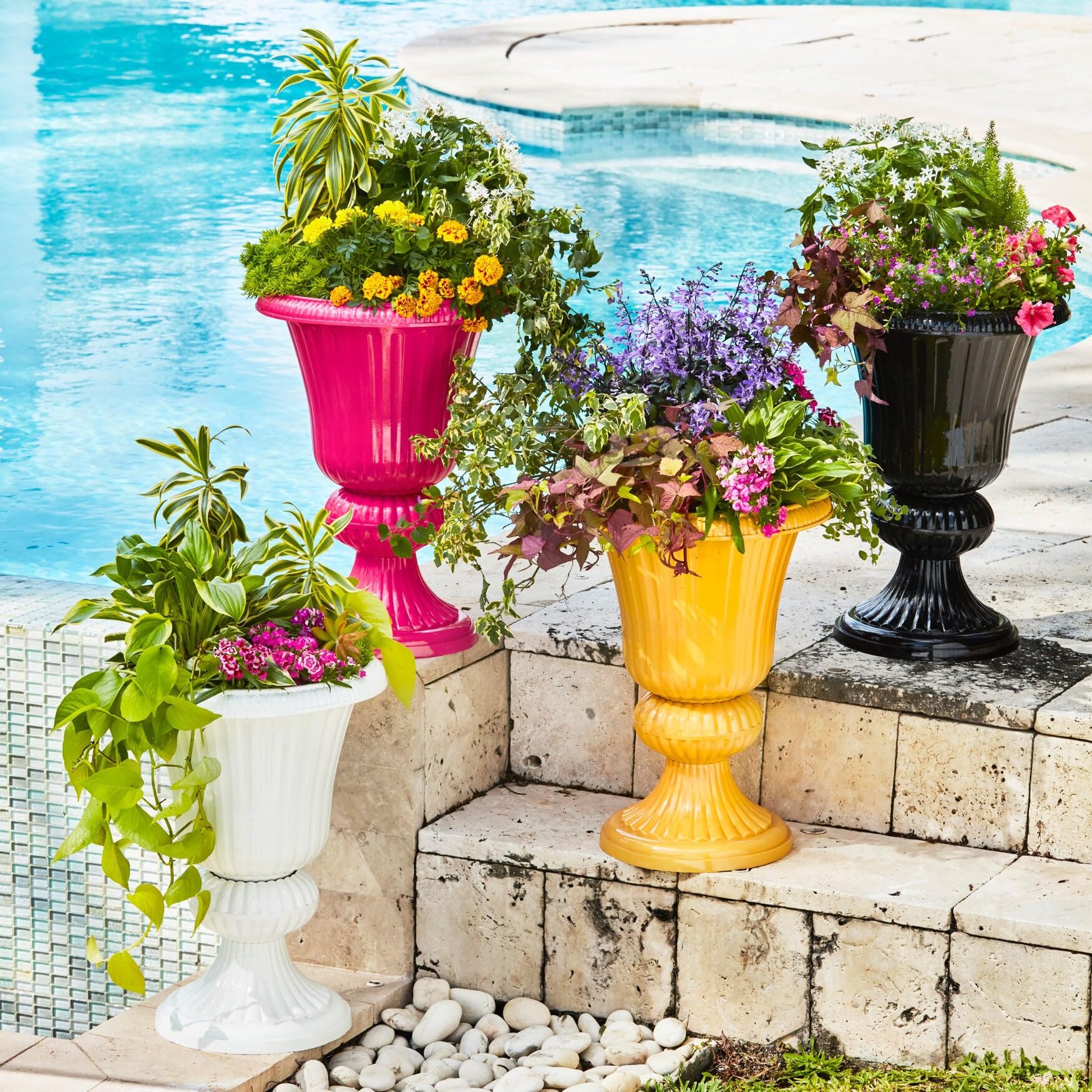 Resin Planters In The Us Amazon.com: Worth Garden Plastic Round 8 Inch