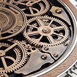Lafocuse Real Moving Horloge murale de vitesse Brown Vintage, 21 Inch Steampunk Horloges de vitesse avec chiffres arabes et romains, ferme en bois industriel grand mur Horloge pour salon Décor cuisine Maison