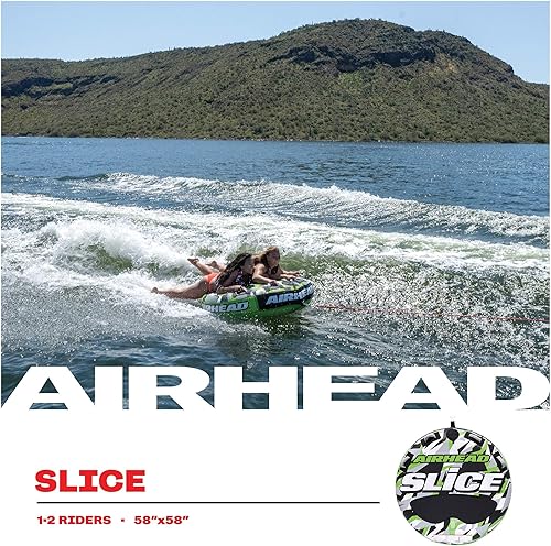 Miniatura 3 de Airhead Slice Towable 2-4 Rider Models, Tube for Boating and Water Sports, Heavy Duty Full Nylon Cover with Zipper, EVA Foam Pads, and Patented