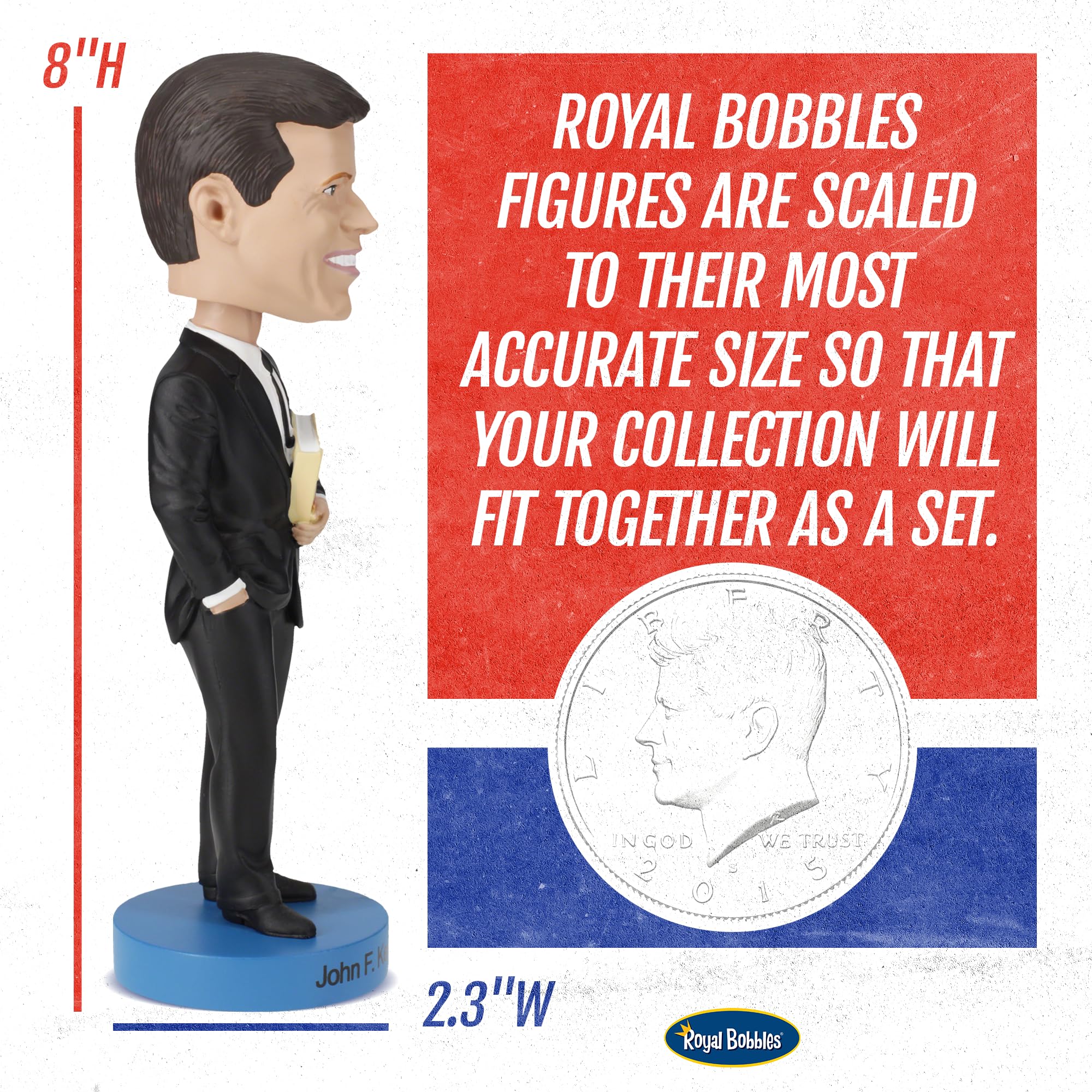 Royal Bobbles - Wackelkopffigur John F. Kennedy - V3