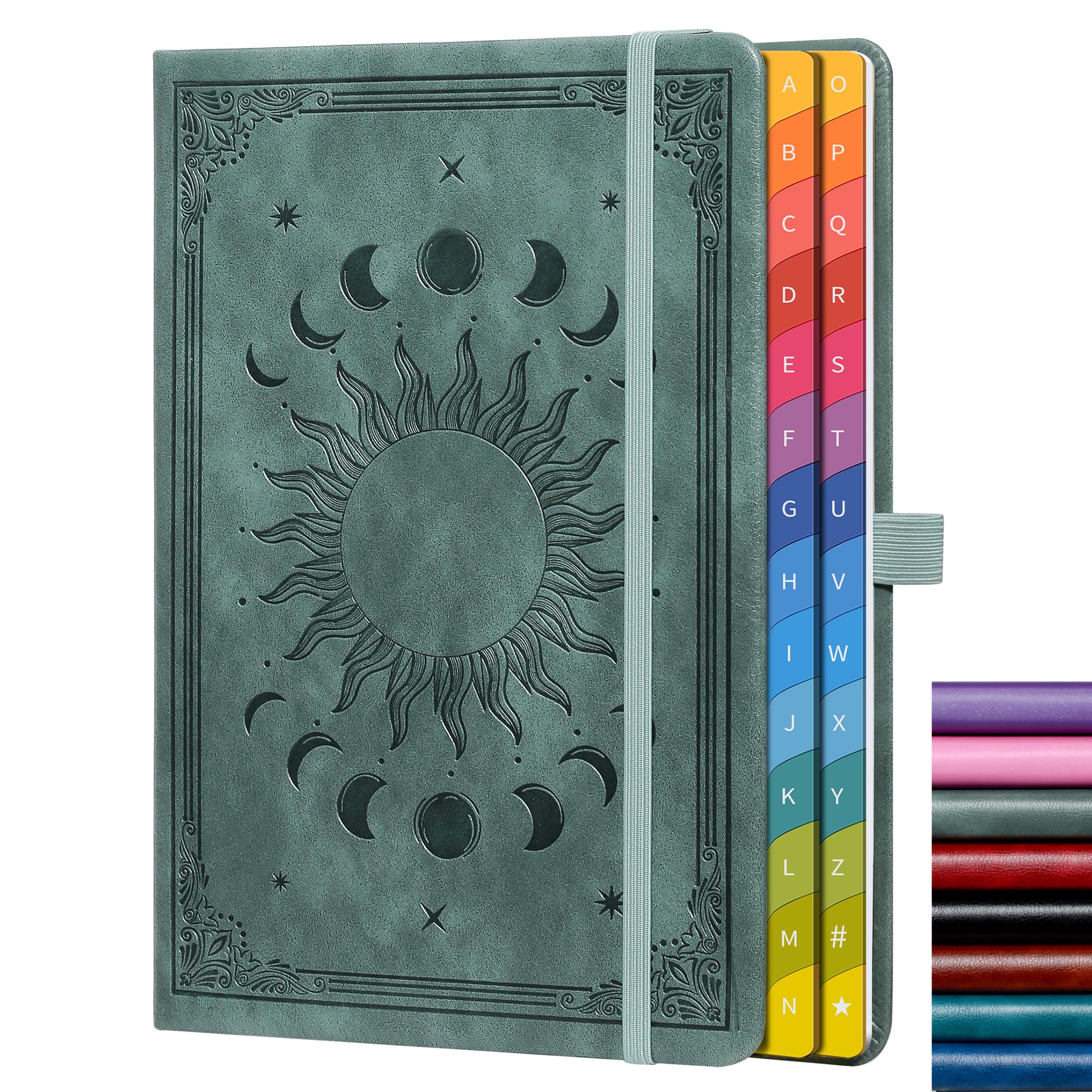 HwxBen Password Book with Colourful Alphabetical Tabs, Hardcover Internet Password Collector for Organised Website Address Logins and Passwords, Ideal for the Home Office - Premium Grey