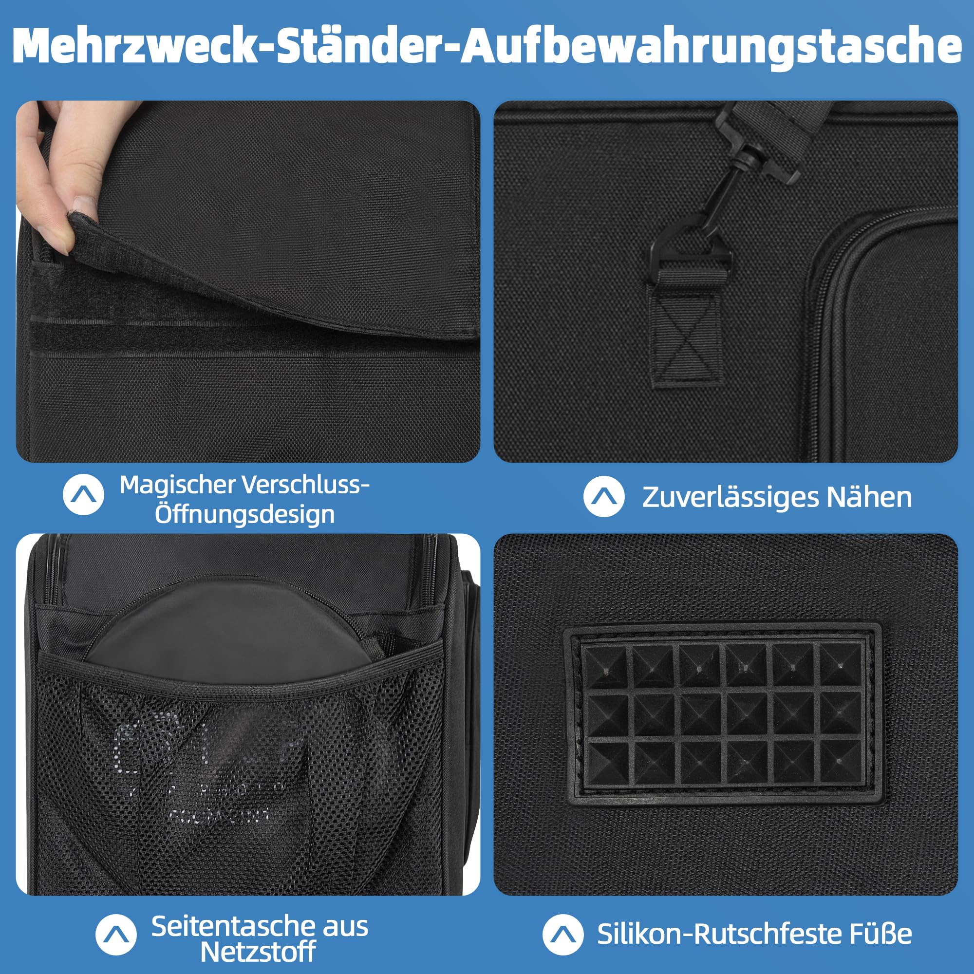 OUUTMEE Borsa portatile per treppiede, con tracolla, per treppiede, treppiede, treppiedi per luce, monopiede e altre attrezzature fotografiche, Nero , 80 x 21 x 21 cm/31,5“ x 8,3” x 8,3“, Borsa per