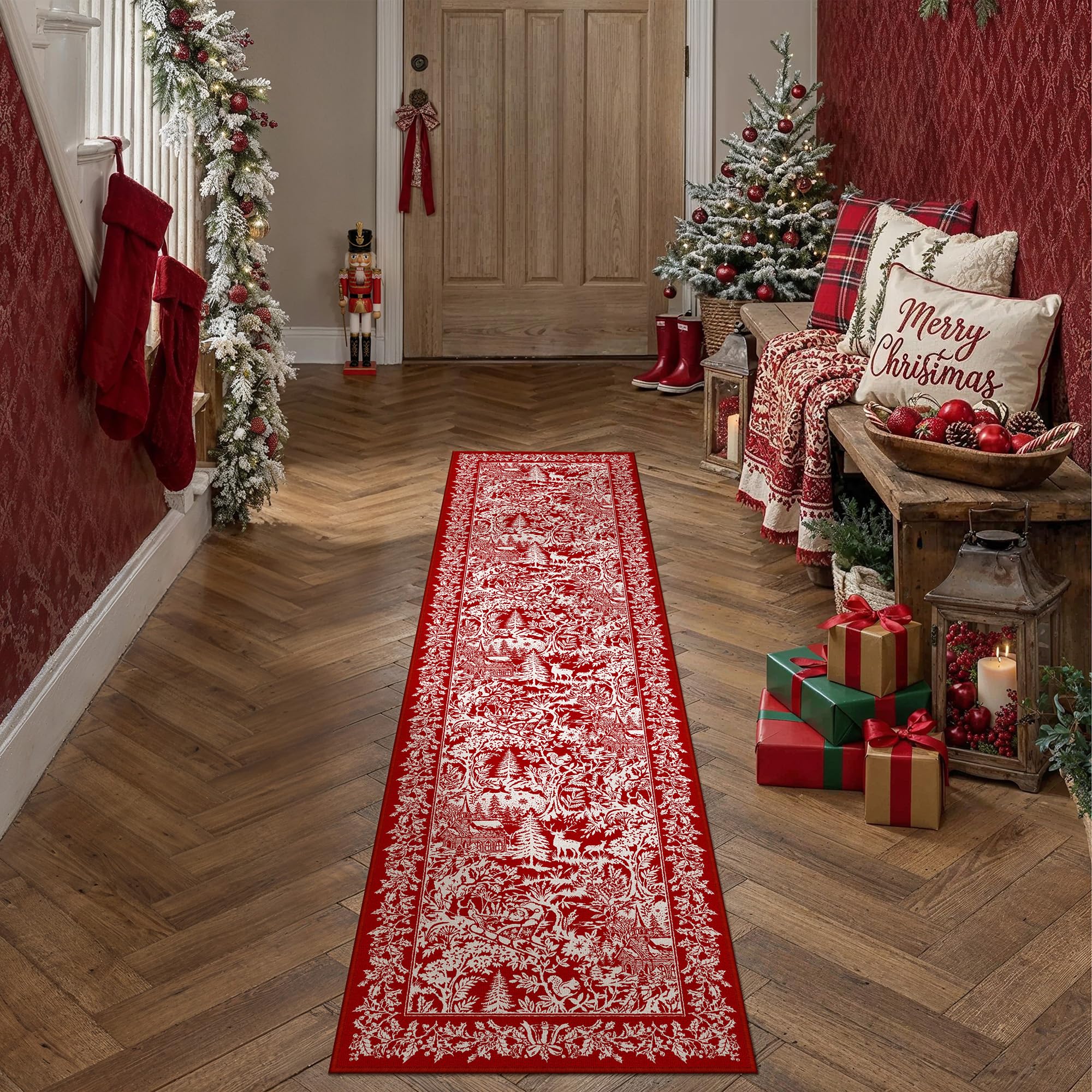 Christmas Area Rug - Red & Festive -27