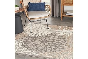 Nourison Aloha Indoor/Outdoor Natural Textured Square Patio Rug