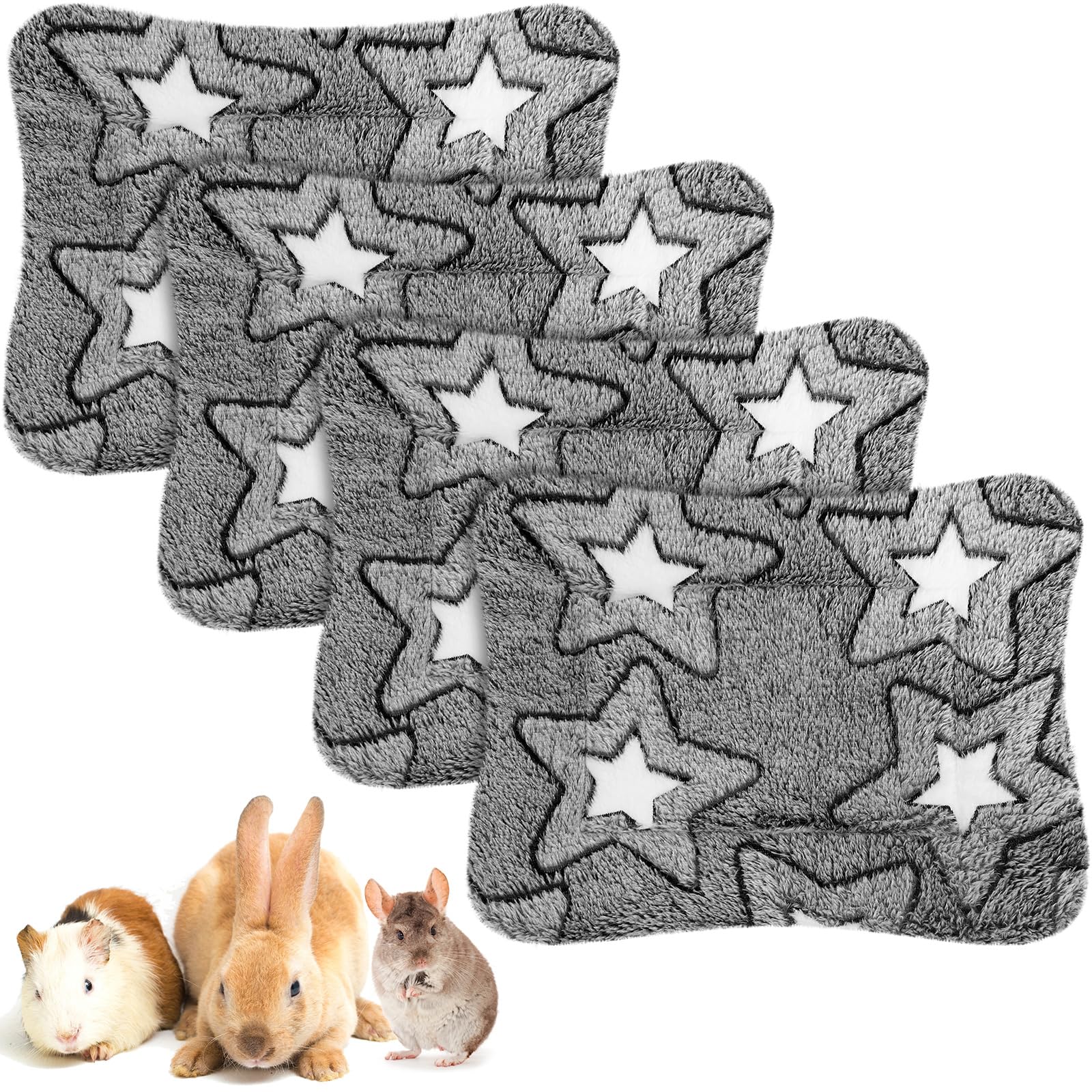 Haull 4 Pcs Waterproof Guinea Pig Bedding Mat, Double Star, 13 x 10
