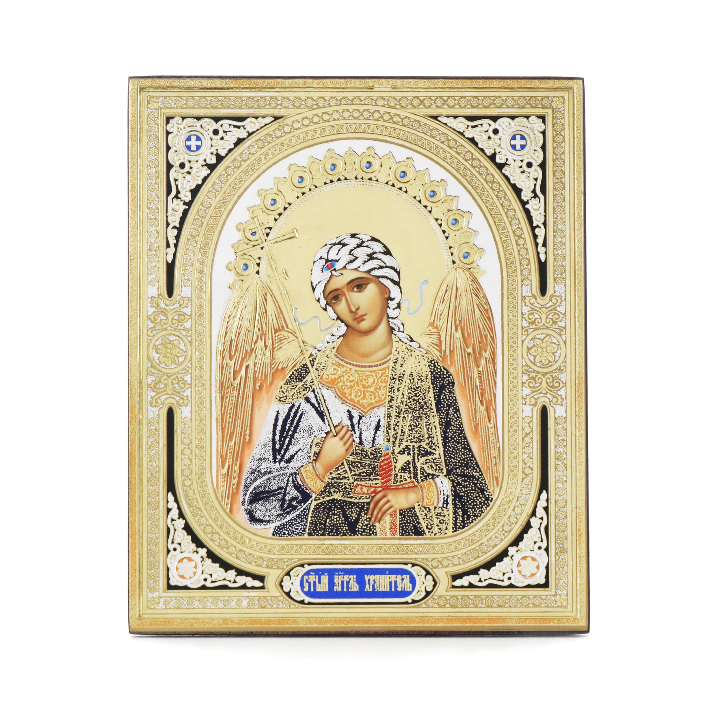 NKlaus 11368 Guardian Angel Wooden Icon 10 x 12 cm Christian Orthodox, 12L x 10W cm