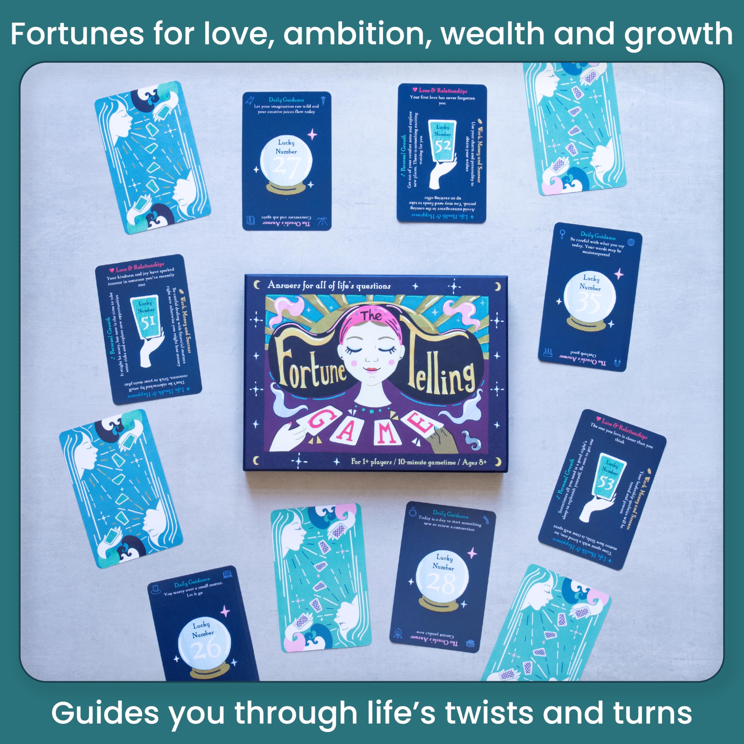 Kuckoo Games: The Fortune Telling Game - answers for all of life's questions, Blue and White, 15 cm x 20 cm - Image 3