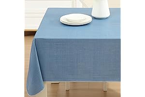 Cafe Hotel Linen Look 60" x 84" Oblong Rectangle Heavy Duty Chambray...