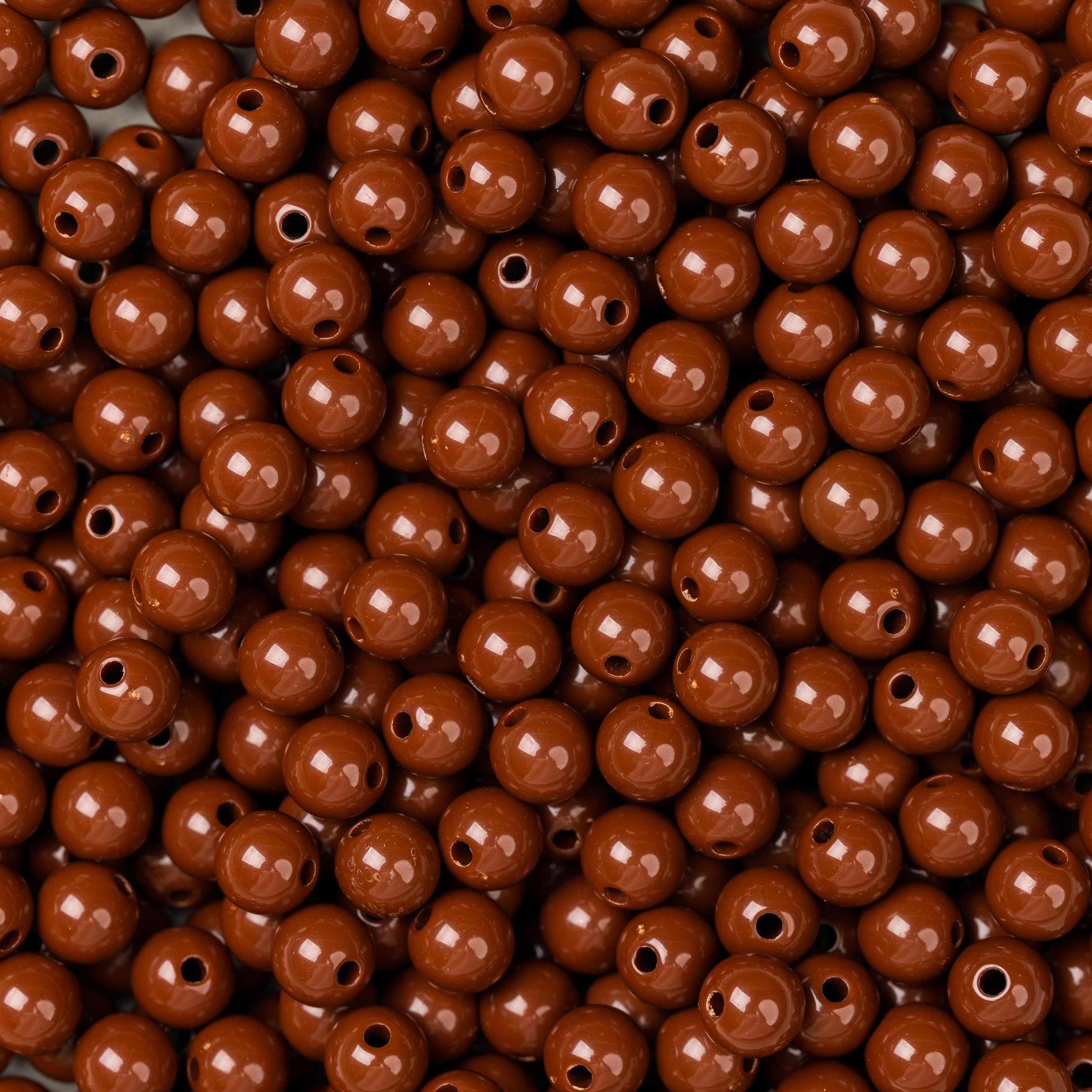 1000PCS 6MM Dark Coffee Acrylic Round Beads - Frosted Gumball Bubblegum Chunky Balls for Jewelry Making, Bracelet and Necklace Crafts