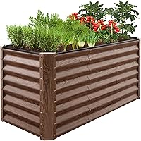 Vista 14 de Best Choice Products Cama de jardín elevada de metal para exteriores de 8x4x2 pies, caja plantadora de raíces profundas para vegetales, flores