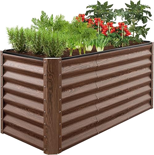 Miniatura 14 de Best Choice Products Cama de jardín elevada de metal para exteriores de 8x4x2 pies, caja plantadora de raíces profundas para vegetales, flores