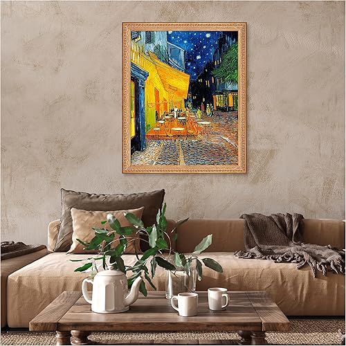 Miniatura 1149 de A&T ARTWORK The Starry Night de Vincent Van Gogh. Tamaño del marco: 36 x 30 pulgadas, tamaño de la imagen: 30 x 24 pulgadas, reproducciones clásicas