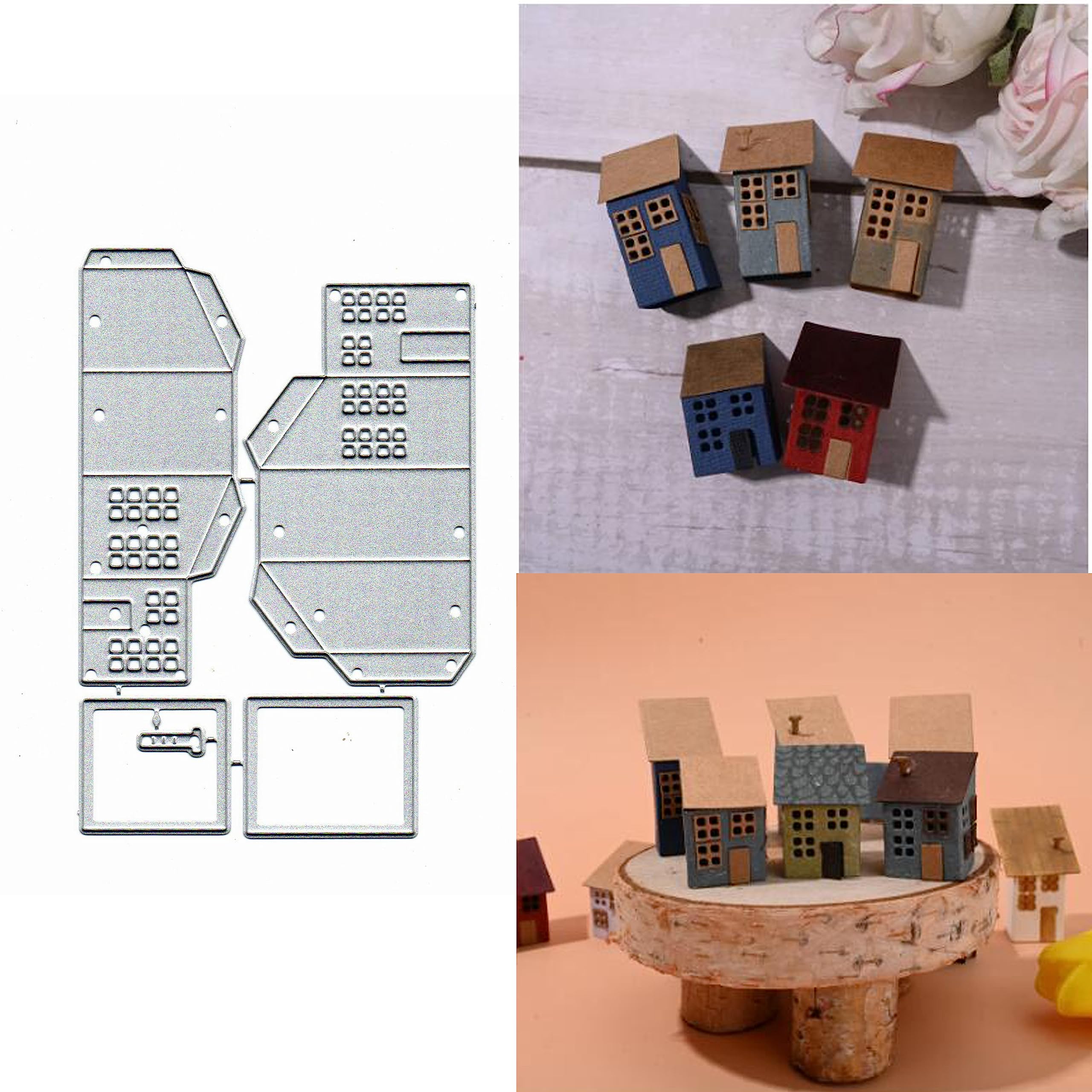 3D House Metal Die Cuts,Merry Christmas House Box Cutting Dies Cut Stencils for DIY Invitation Card Scrapbooking Album Decorative Embossing Paper Dies Card Making