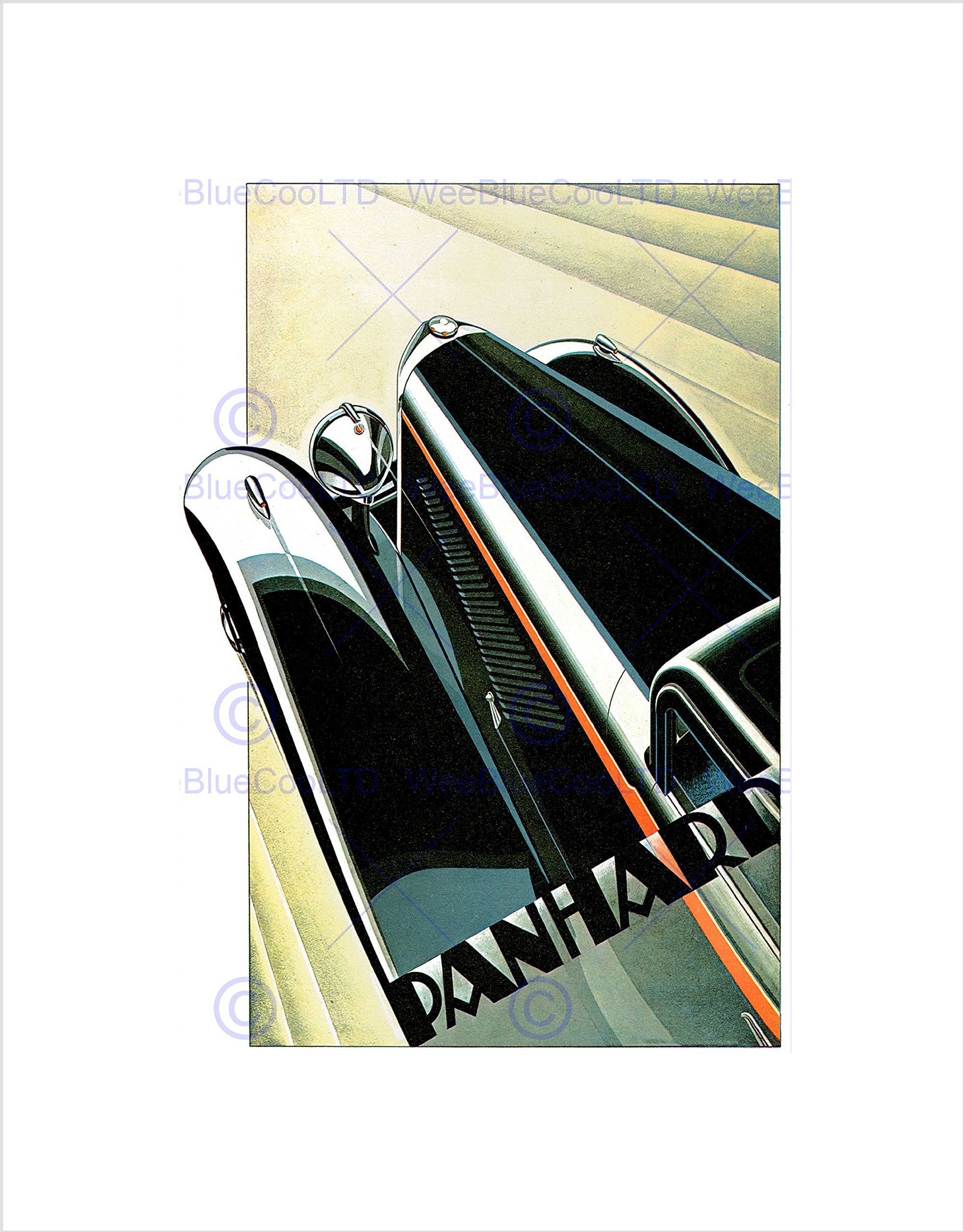 Wee Blue Coo Advert Motor Automobile Car Vintage Panhard France Wall Art Print