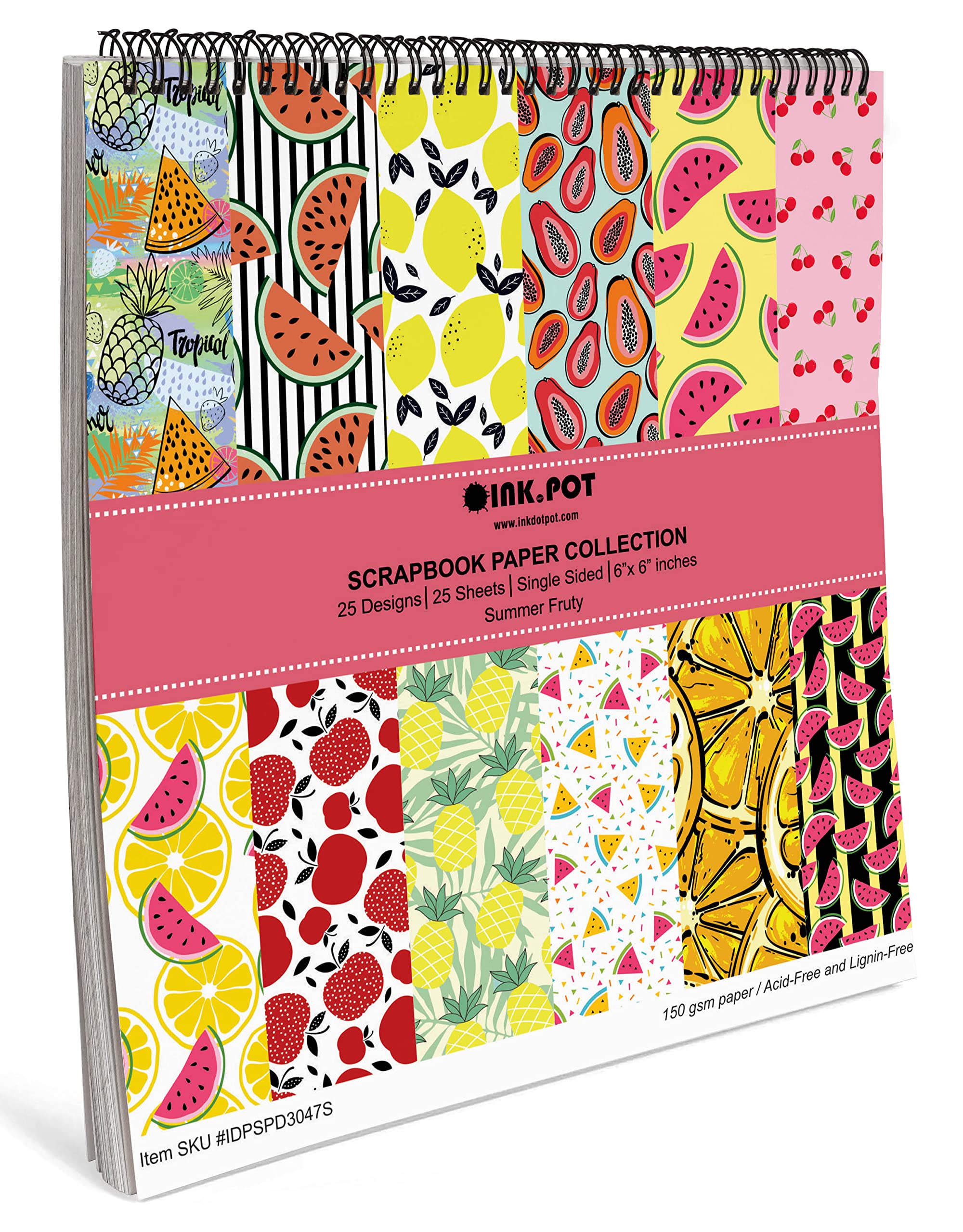 Inkdotpot 25 Fogli Batik Scrapbook Pad Pad 6X6, Carta Scrapbook
