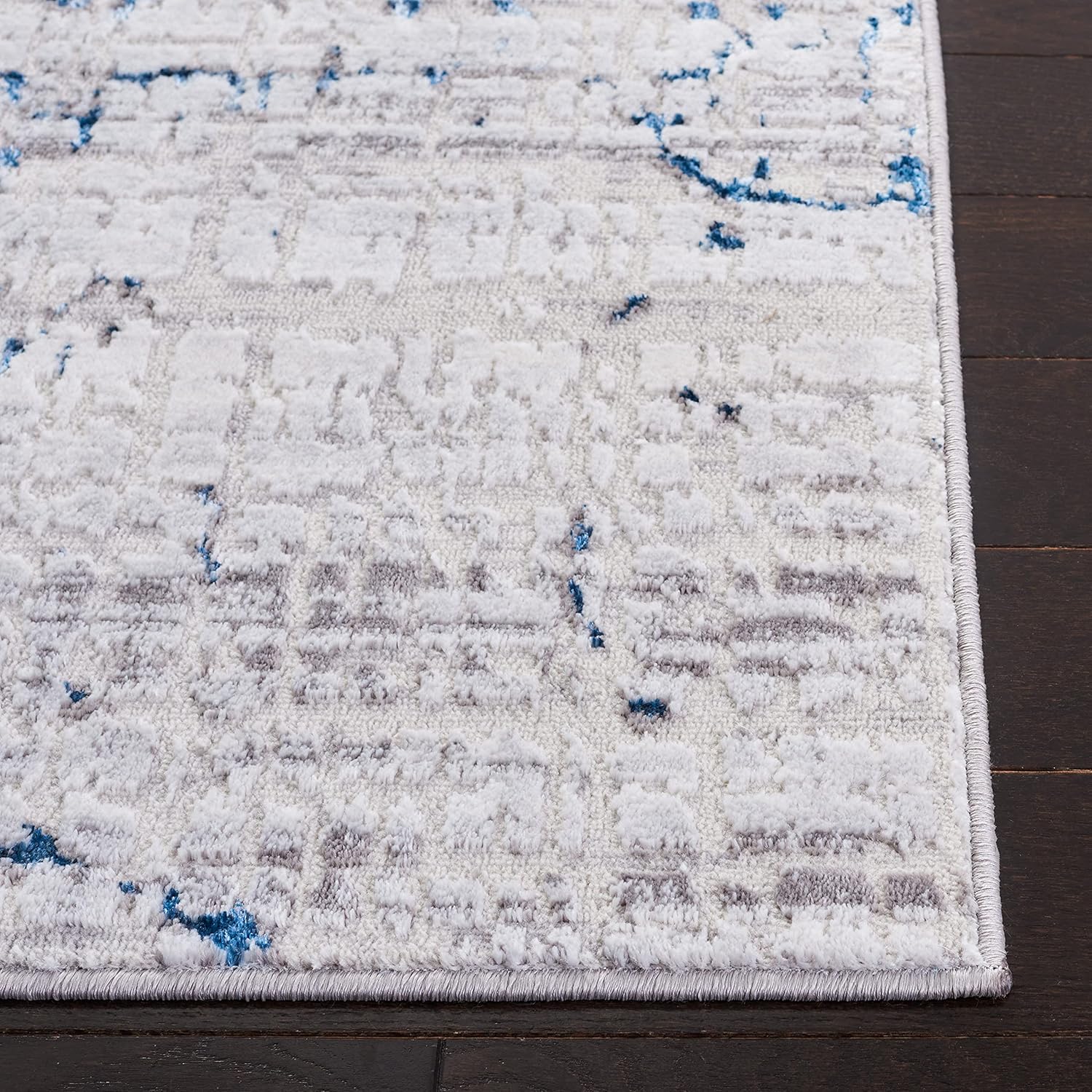 SAFAVIEH Amelia Collection Area Rug - 9' x 12', Grey & Blue, Modern Abstract Design, Non-Shedding & Easy Care, Ideal for High Traffic Areas in Living Room, Bedroom (ALA248G)