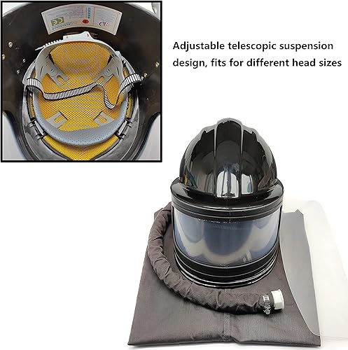 Miniatura 2 de Sandblaster Casco de alimentación de aire seguro Casco de explosión de arena protector de hombro Blast protector de capucha de chorro de arena