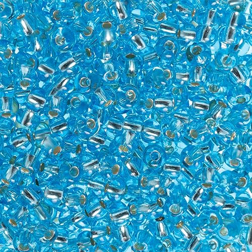 Miniatura 41 de John Bead Czech Glass Seed Beads 6/0 Ruby Silver Lined Beads for Jewelry Making Crafts, 23g Vial