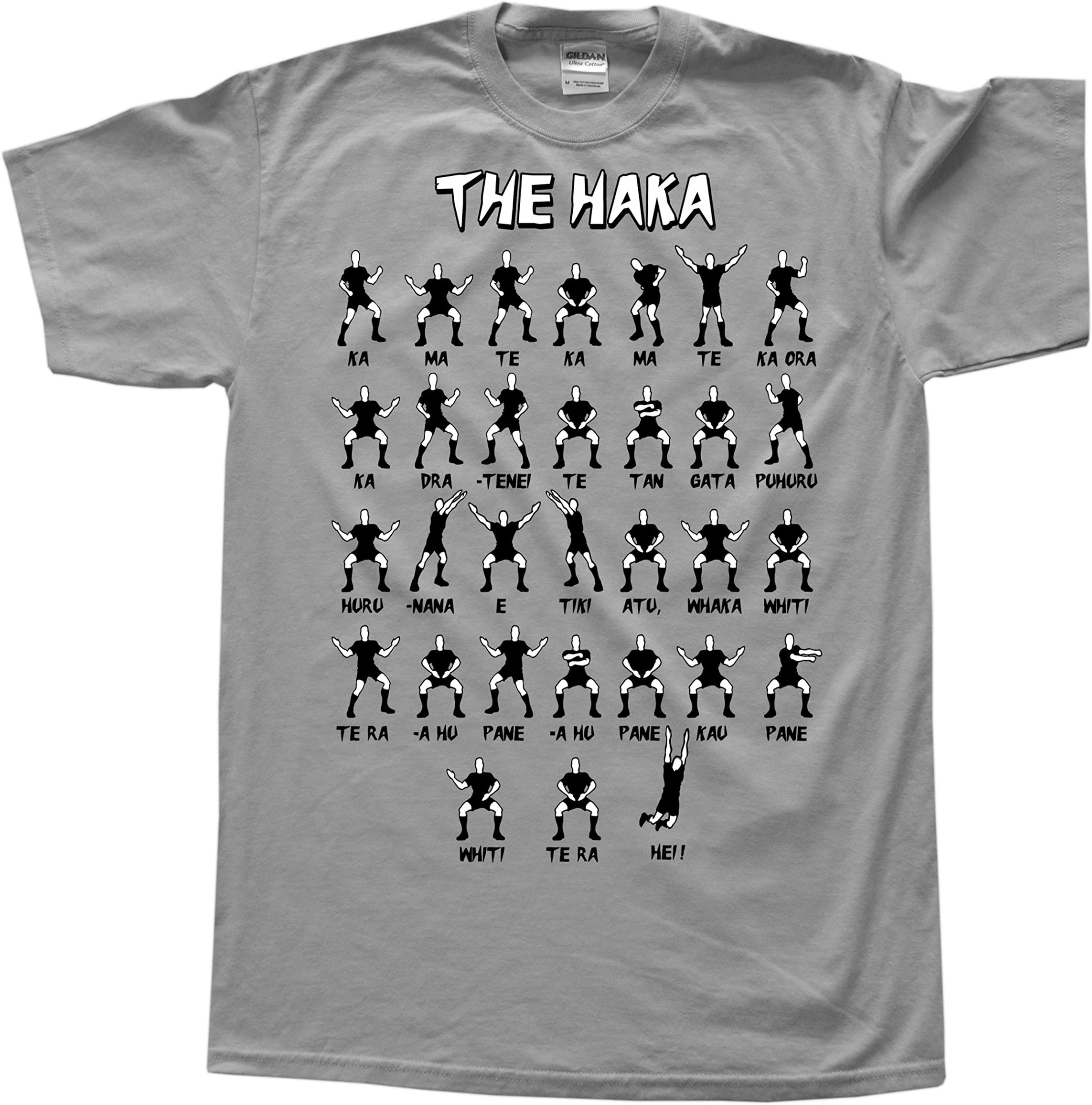 Stooble Men's New Zealand Rugby Haka Sport Grey T-Shirt, Size M