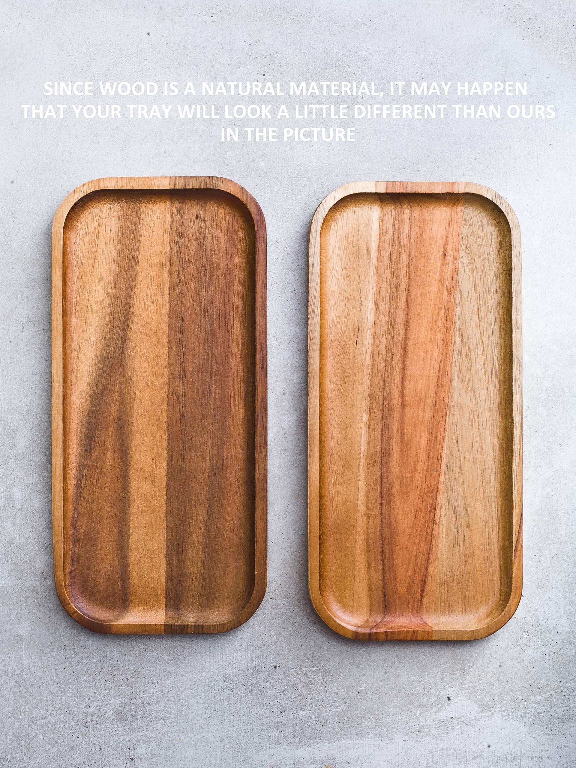 Buy Wood Serving Platter Tray Plate, Bathroom Vanity Tray, Wooden Steak Plates, Set of 1 Small