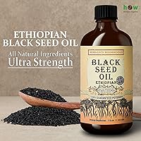 Vista 3 de Aceite de semilla negra etíope de 8 onzas – Comino negro etíope prensado en frío Nigella Sativa, 3 veces timoquinona, líquido 100% puro en botella