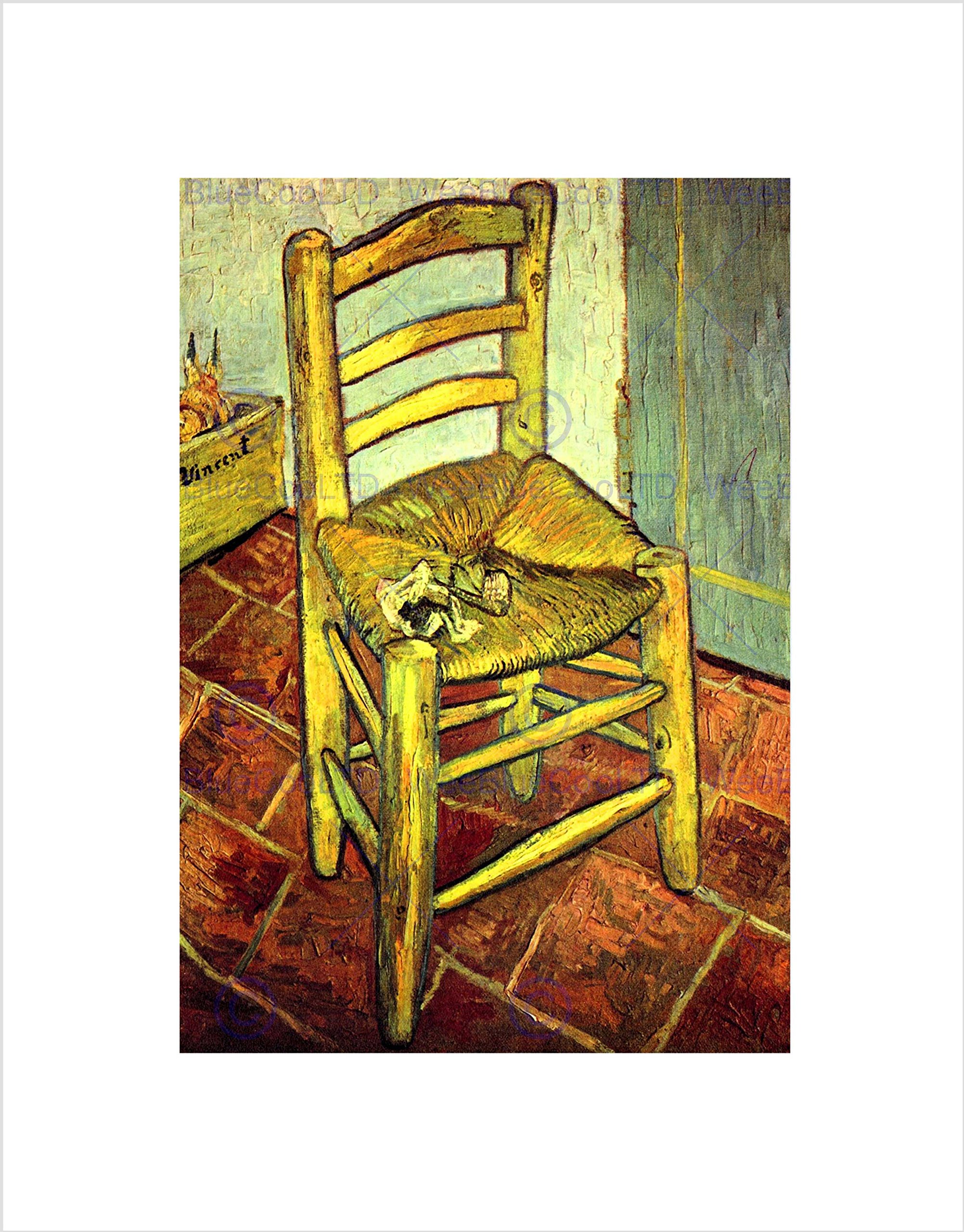 Wee Blue Coo VAN GOGH VINCENT'S CHAIR WITH PIPE OLD MASTER FRAMED PRINT B12X2264