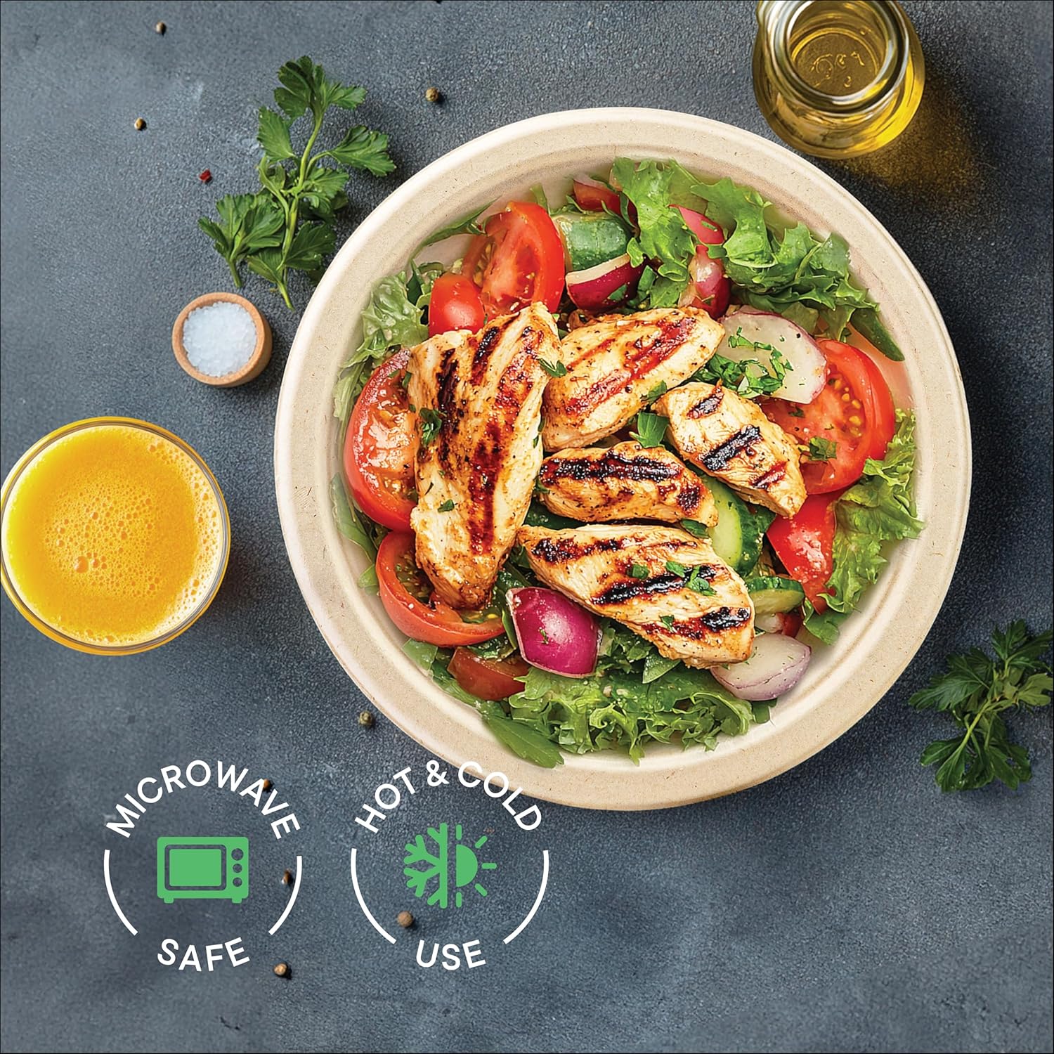 100% Compostable Paper Plates, Heavy Duty Disposable Plates [125-Pack] 9 Inch Plates - Eco-Friendly, Biodegradable Sugarcane Bagasse, Natural Unbleached Brown 9" Dinner Paper Plate Disposable - Image 3