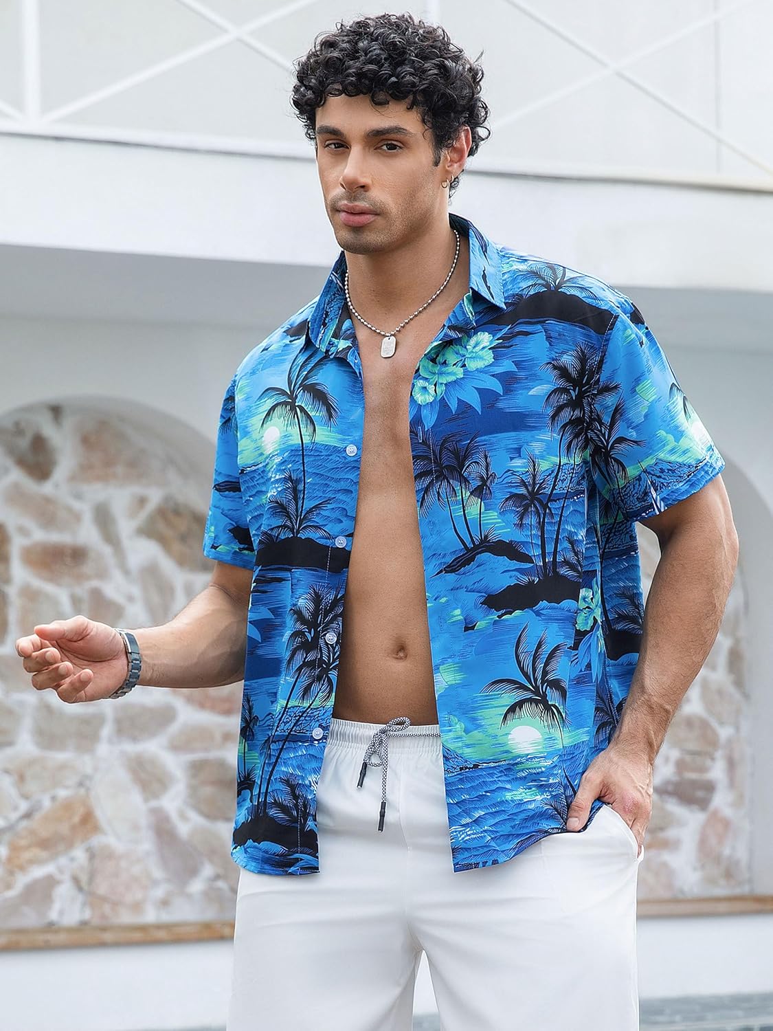 Hawaiian Shirt for Men Short Sleeve Tropical Floral Beach Shirts Casual Vacation Button Down Shirt for Summer - Image 3