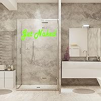 Vista 3 de Get Naked Vinyl Wall Decal, Funny Wall Decal for Bathroom