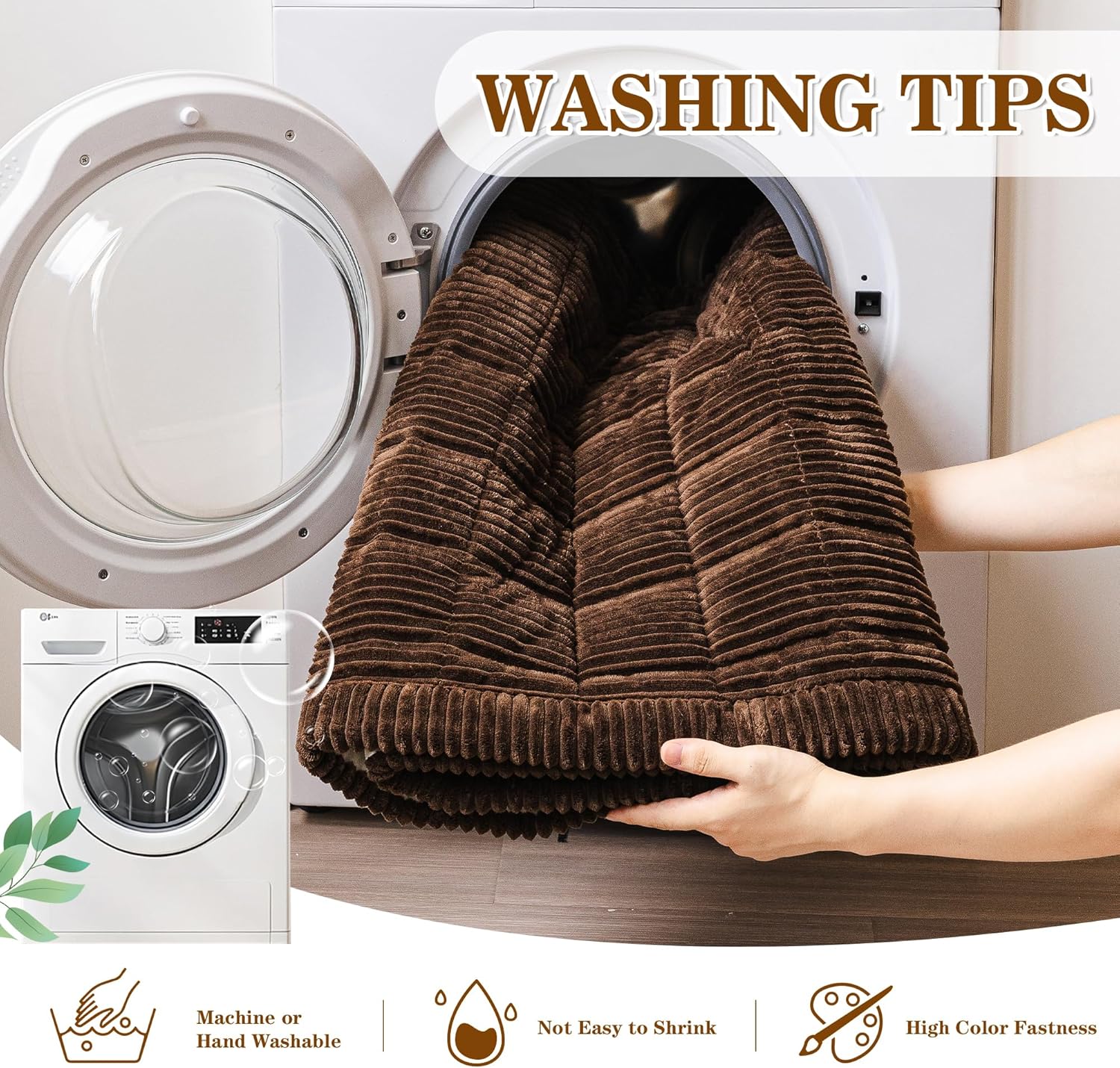 MEETSKY Couch Cover for Dog Washable, Sofa Covers for 2 Cushion Couch Non-Slip Loveseat Sofa Protector Pet Friendly Dog Mats for Couches Soft Furniture Covers, 27.6" x 59", Chocolate - Image 6