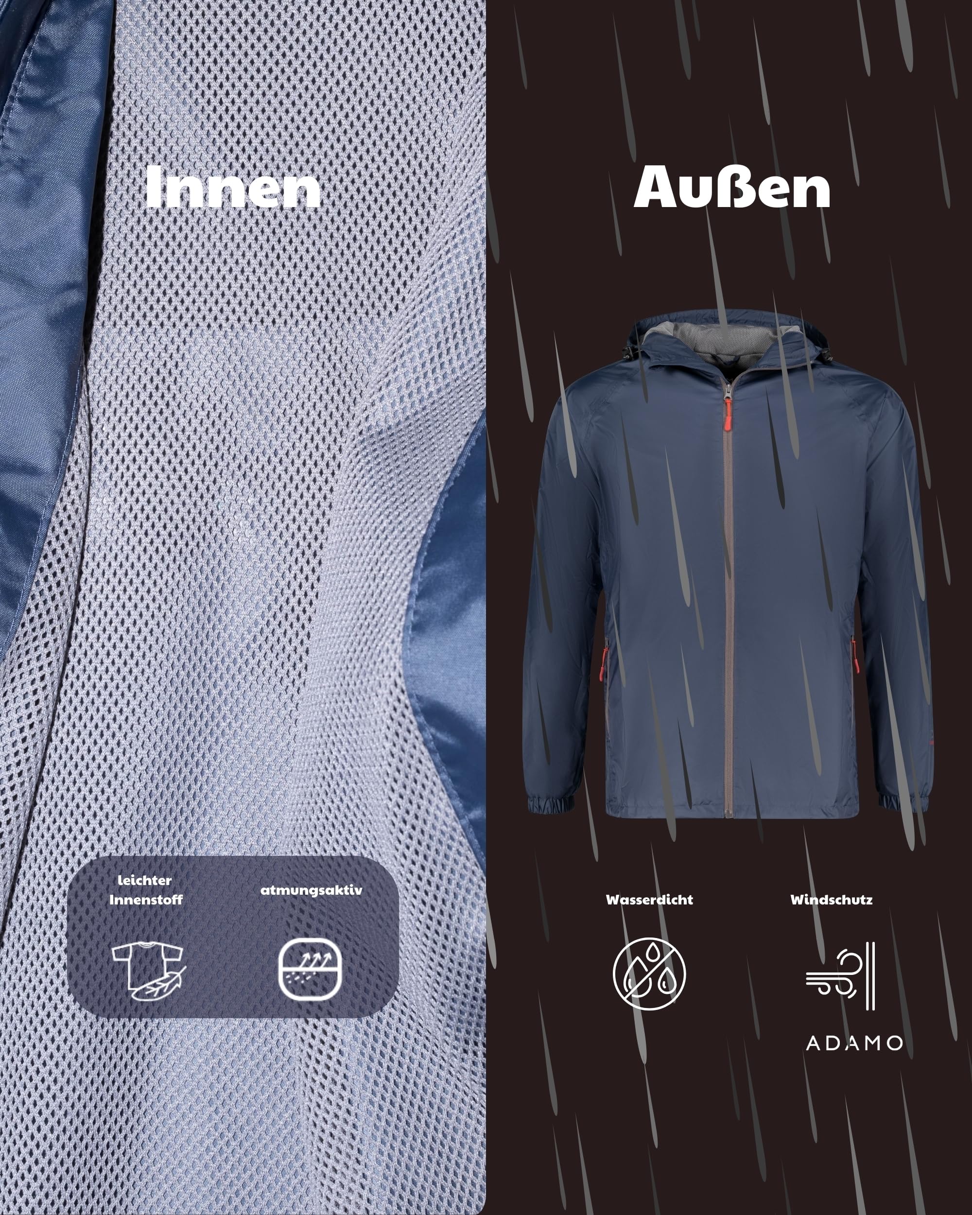 ADAMO Übergrößen Herren Regenjacke große Größen 2XL-14XL