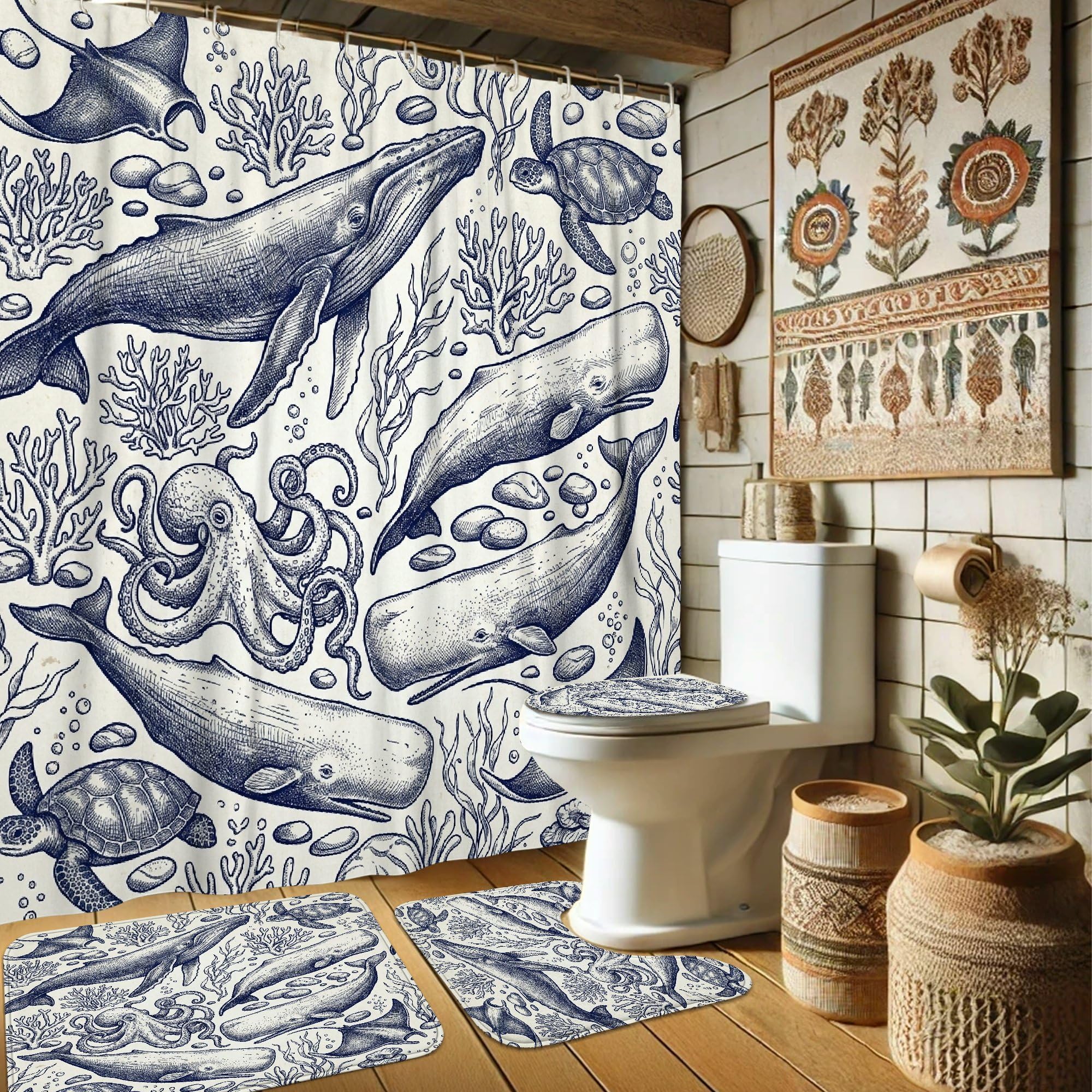 Rideau de douche anti-éclaboussures 183x183 cm pour sol sec et propre