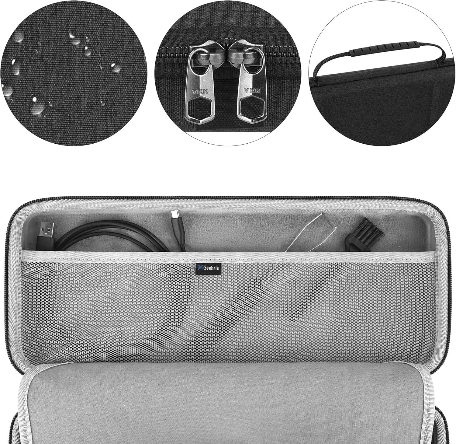 GEEKRIA 65% Compact Keyboard Case, Hard Shell Travel Carrying Bag for 68 Keys Compact Keyboard, Compatible with Keychron K6/ K6 Pro/Keychron Q2 Pro/ Q2 Max, HyperX Alloy Origins 65 Keyboard - Image 2