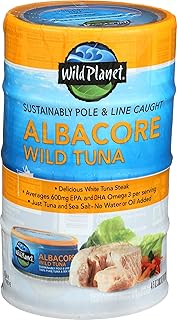 Wild Planet Wild Albacore Tuna, 3rd Party Mercury Tested, 4 Count (Pack of 12)