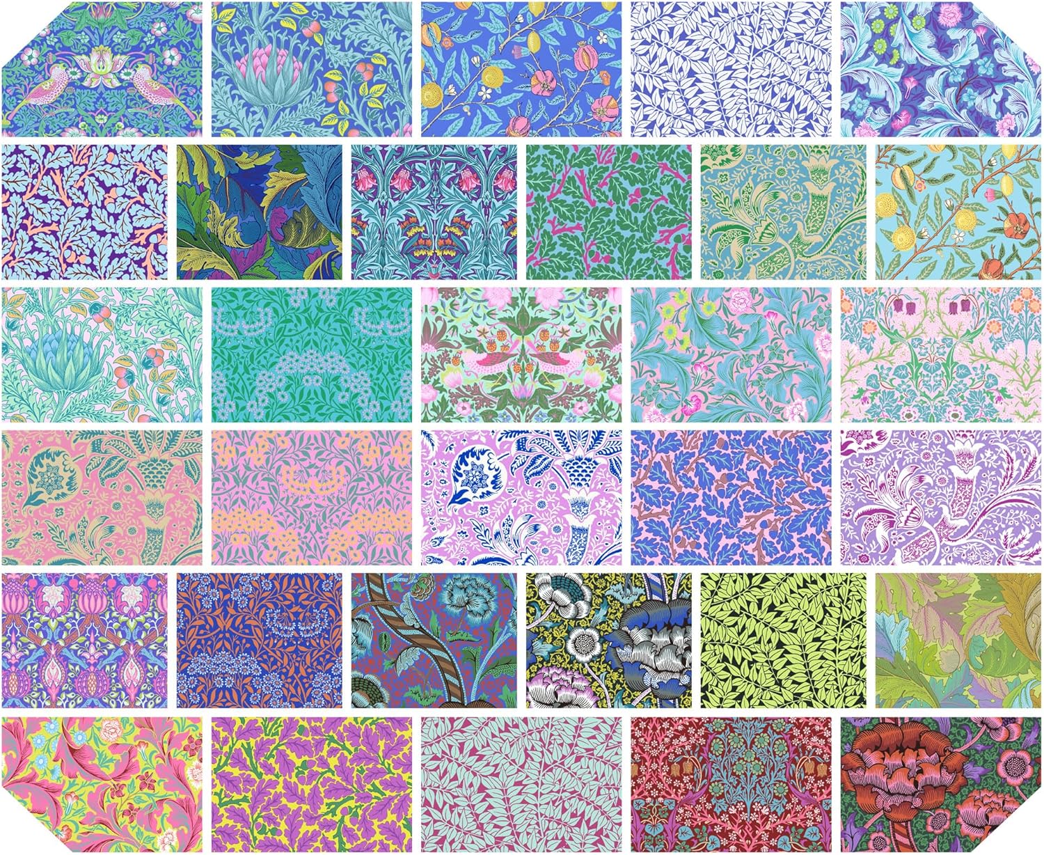 Saturday Stash Kaffe Fassett x The Original Morris & Co. 32 Fat Quarters FreeSpirit Fabrics