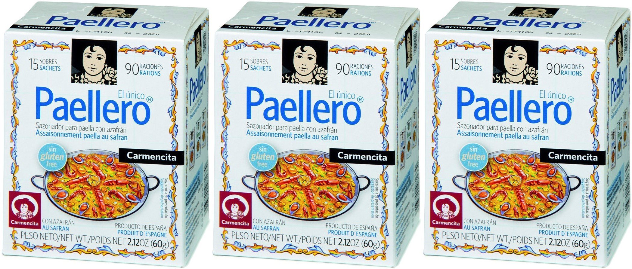 Carmencita Mezcla de Especias para Paella 15 sobres - [Pack 3]