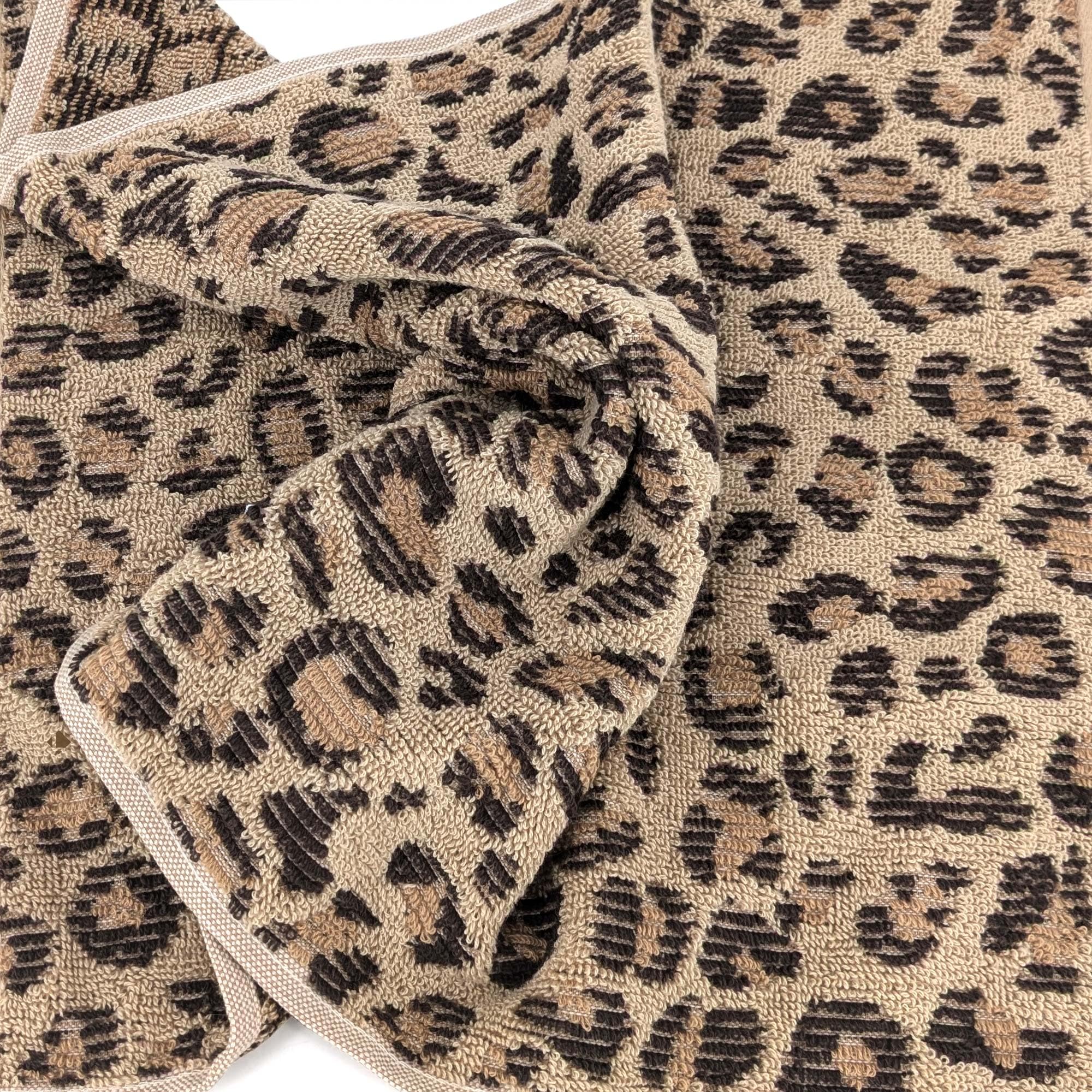 Linnea Drap de Bain 100x150 cm Pur Coton Collection Leopard Beige léopard