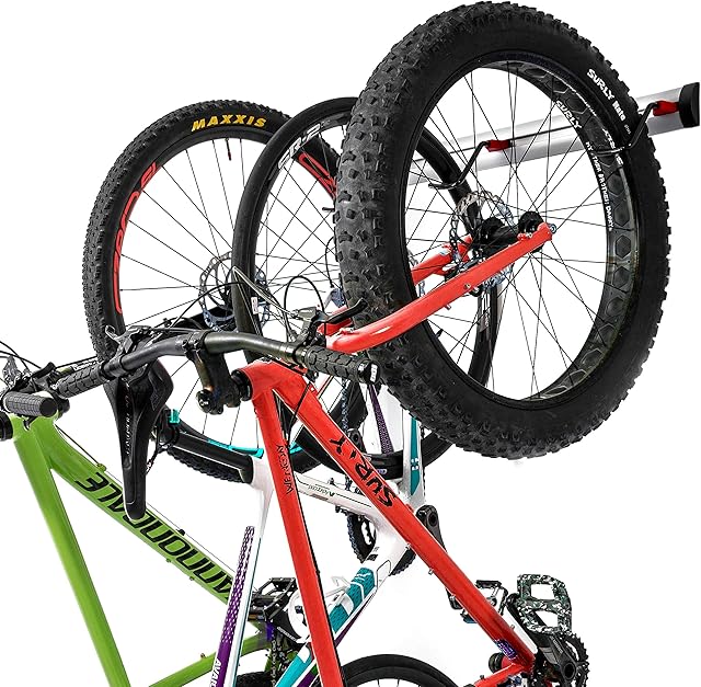 Bike Wall Rack for 3 Bikes - Adjustable Indoor Bicycle Storage Mount for Garage or Home - Vertical Cycling Hanger - Secure Hook - Holder for Road or Mountain Bicycles (3 Bike Wall Rack)