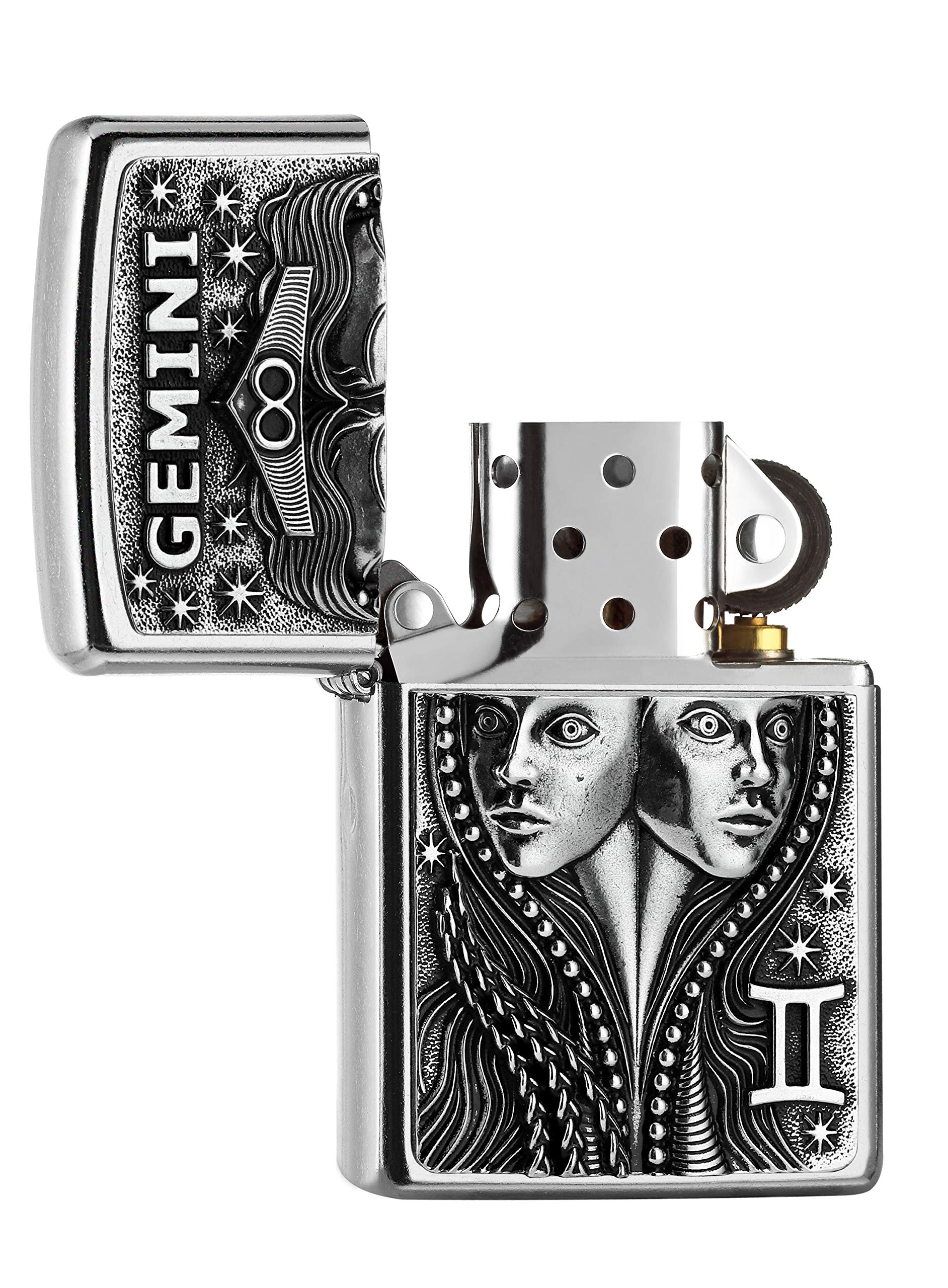 Zippo 2006503 PL 207 Gemini Tierkr. V19 Mechero de latón, diseño, 5,83,81,2