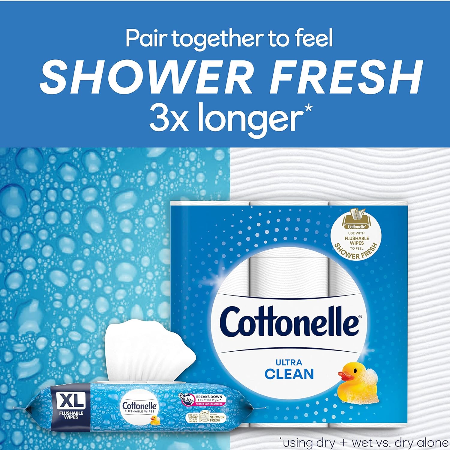 Buy Cottonelle XL Flushable Wet Wipes, Adult Wipes Large, 4 FlipTop